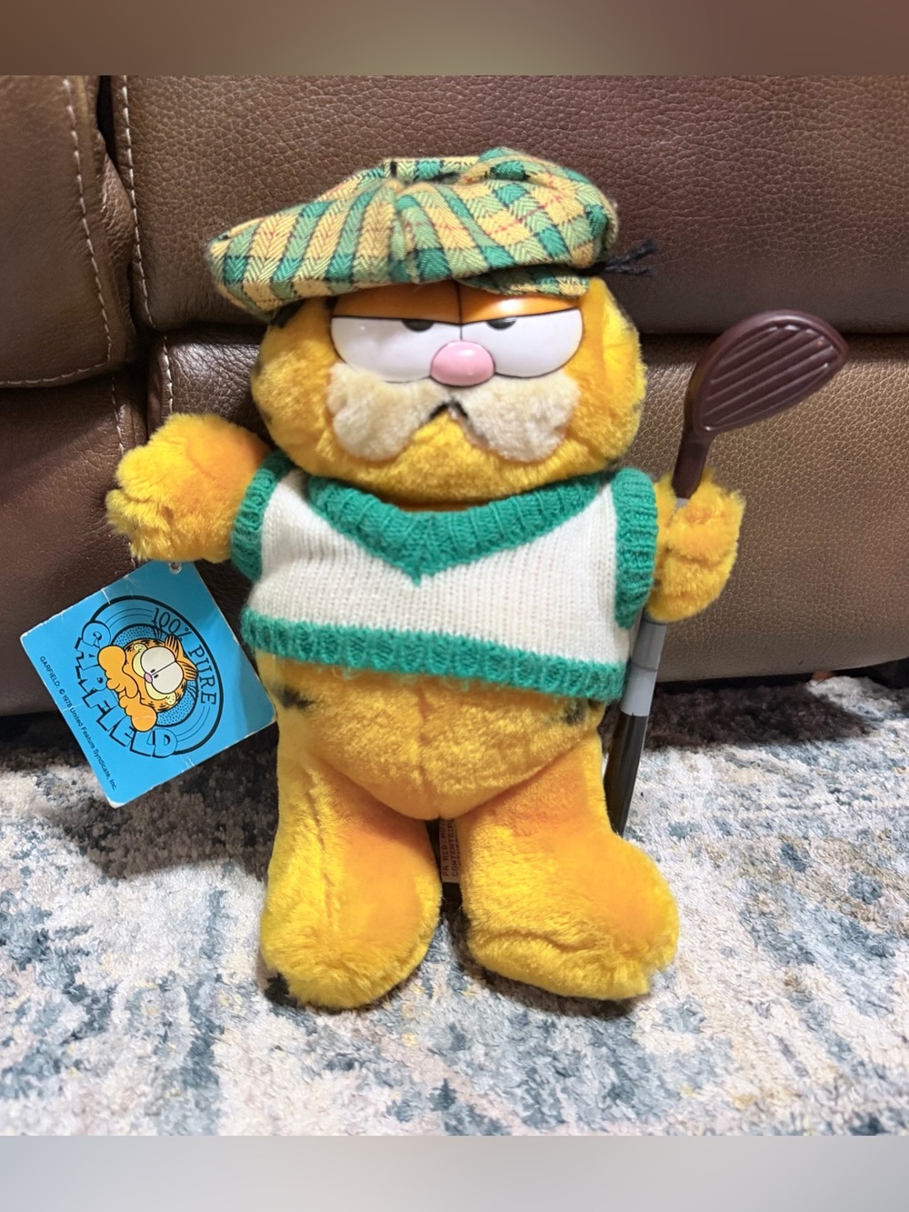 Vintage Dakin Garfield Golfer Plush Golf Club Hat / Original Tag Korea